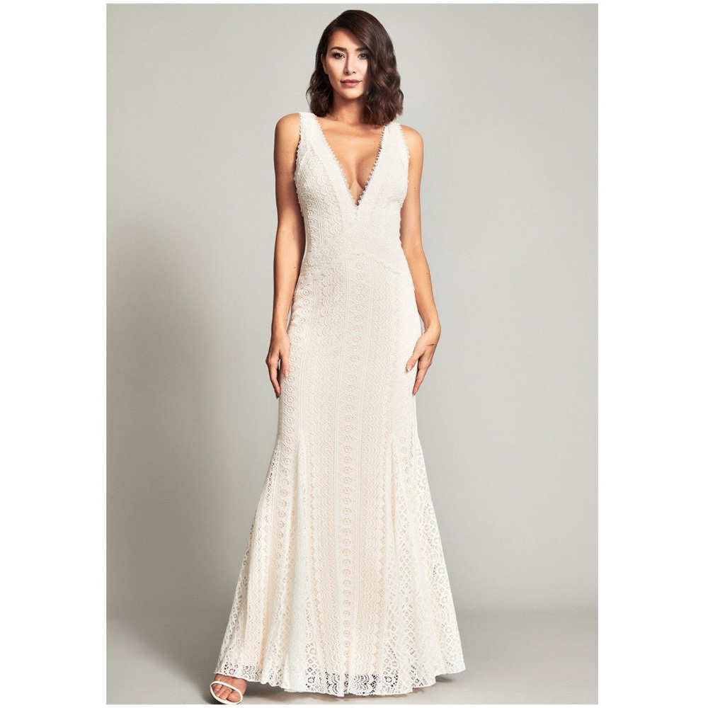 TADASHI SHOJI Cadence Crochet Lace Bridal Gown - Ivory/Primrose